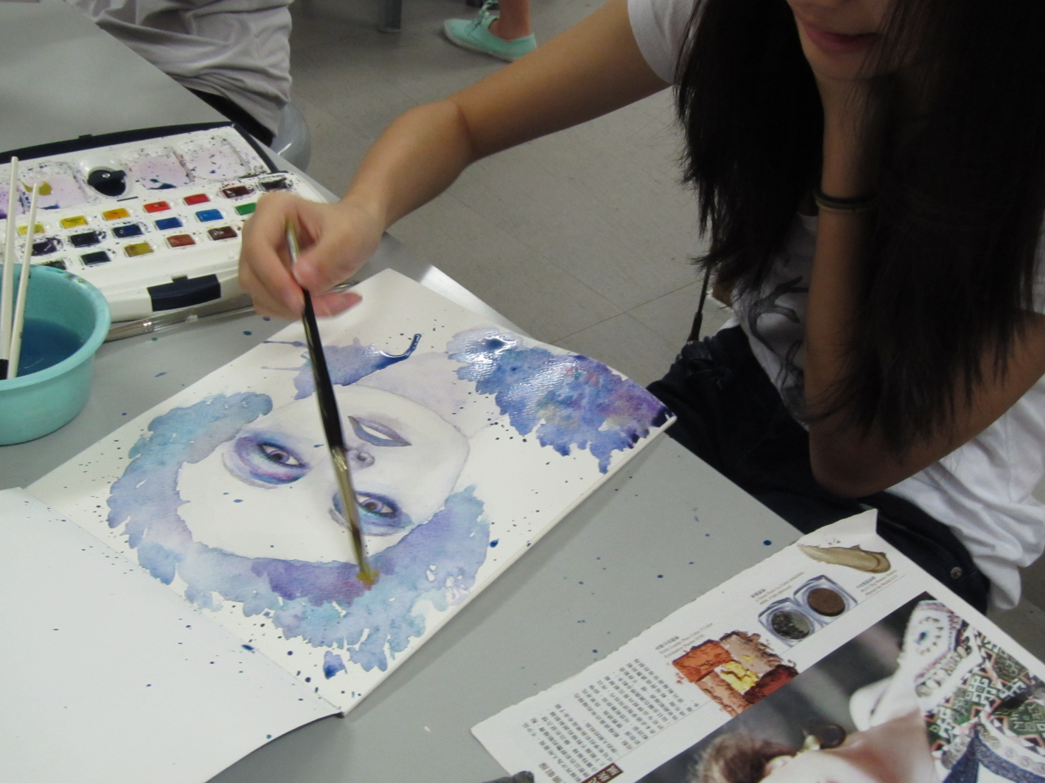 Art Classes at My Toolbox, Hong Kong - Watercolour Portrait